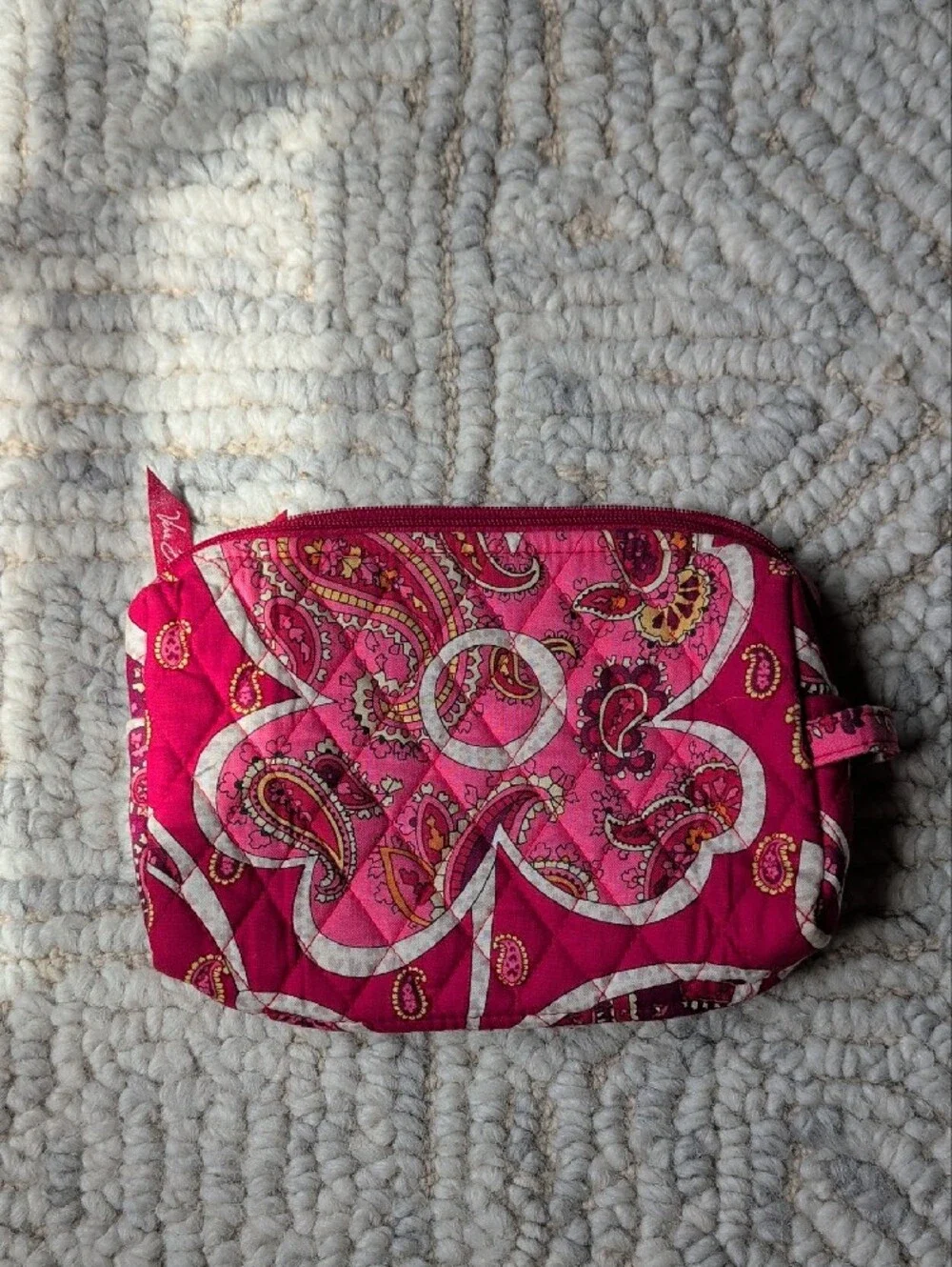 Vera Bradley Hot Pink Paisley Quilted Cosmetic Case